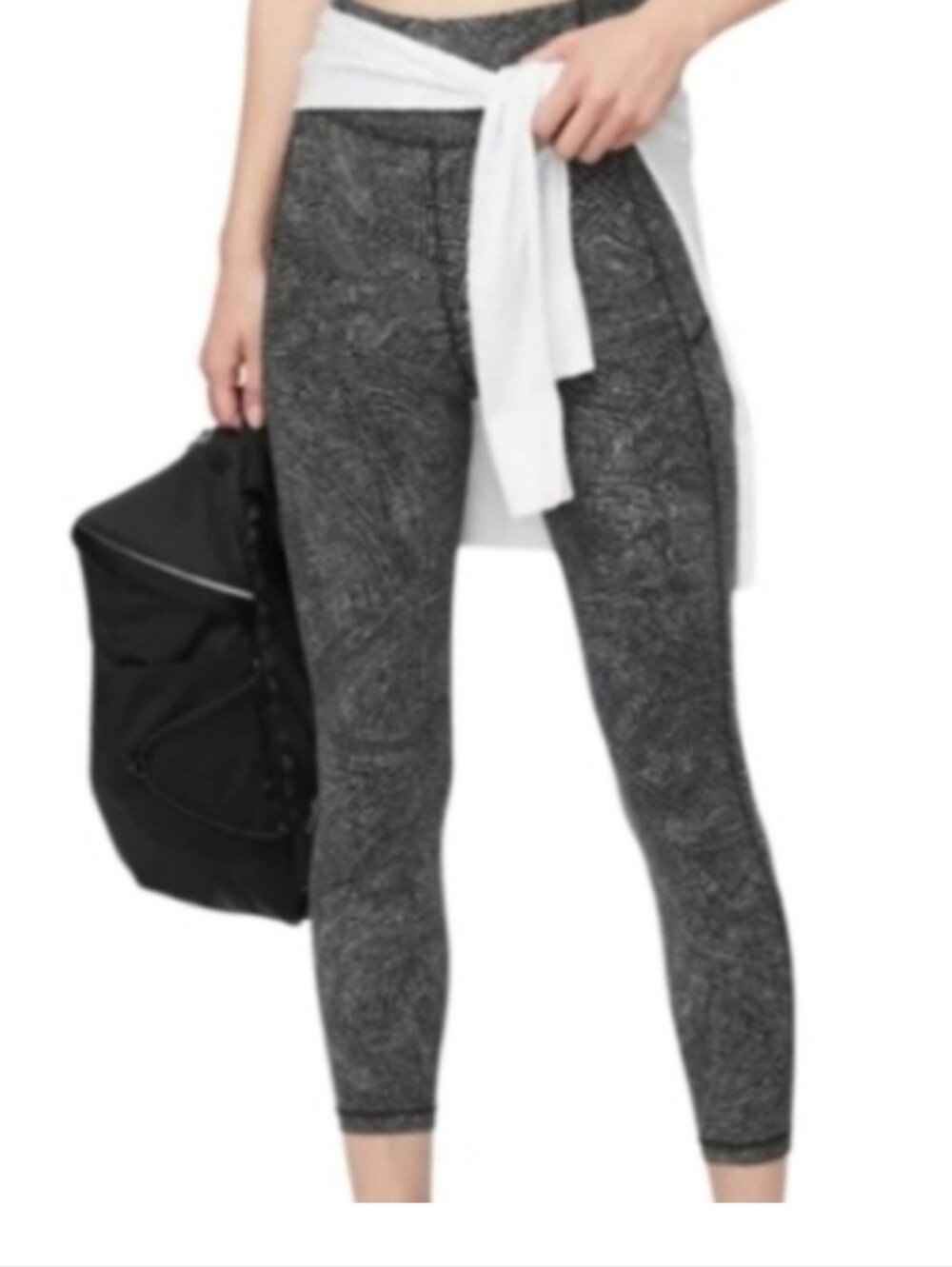 Lululemon athletica Final LapCrop 23" Black and White Patterned Women's Leggings - Picture 11 of 11